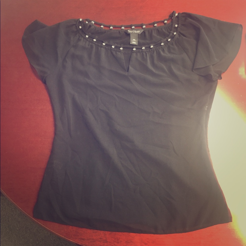 White Black House Market black blouse. Beaded top